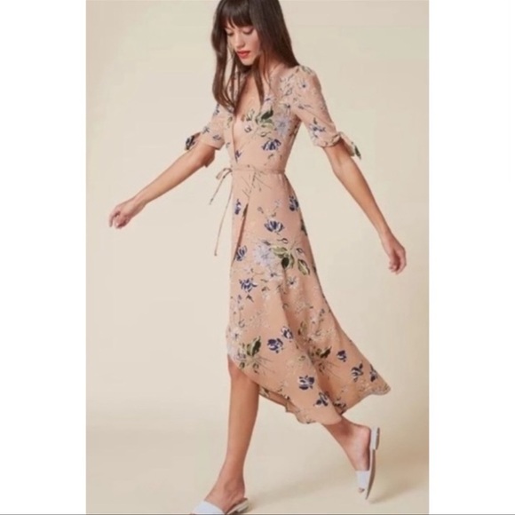 NWT Reformation Royce Wrap Midi Dress - Size Small - Picture 2 of 8